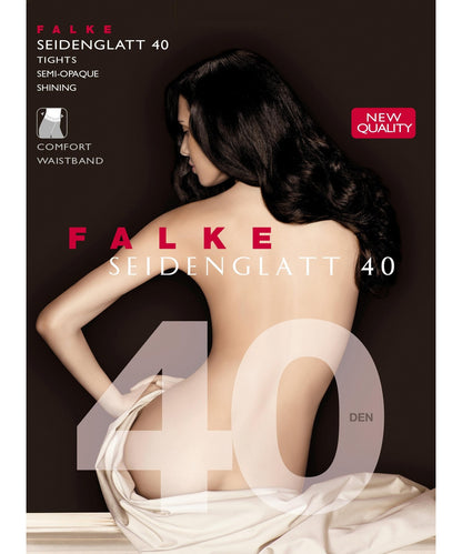 Falke 40 DEN semi‑opaque strumpbyxa med silkeslen yta och bekväm linning.
