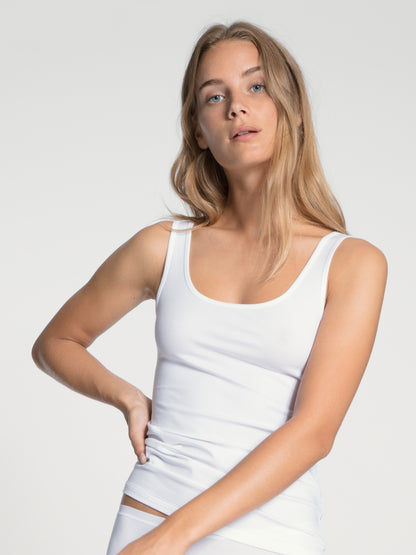 Tank top Linne Calida, Natural Comfort  Bomull 12175 vitt hos Helgas i Borlänge