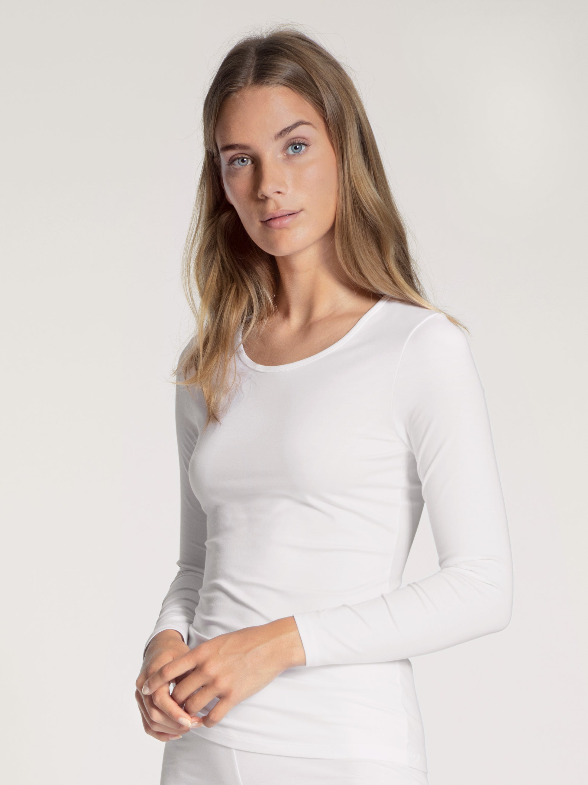 Calida Natural Comfort Top Long Sleeve bomull vit 15075 Helgas Borlänge