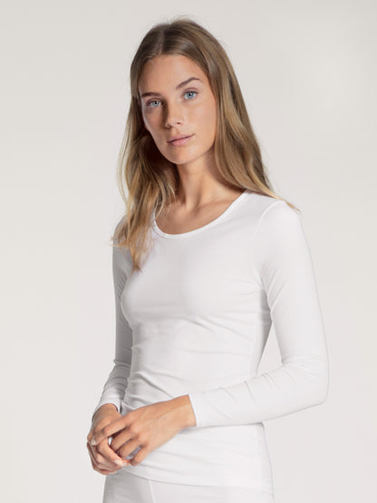 Calida Natural Comfort Top Long Sleeve bomull vit 15075 Helgas Borlänge