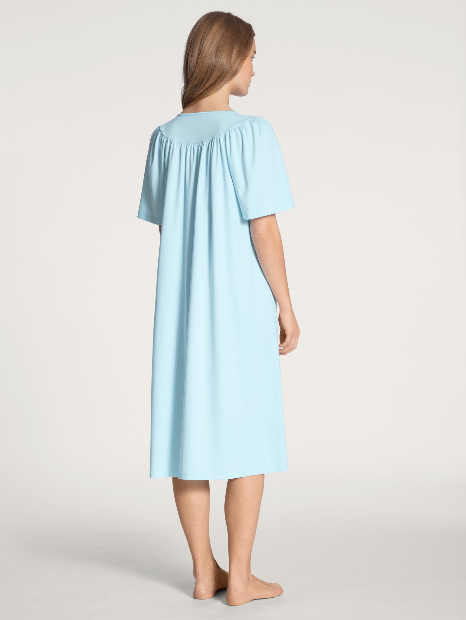 Calida Soft Cotton 34000 Hellblau, Nattlinne kort ärm 