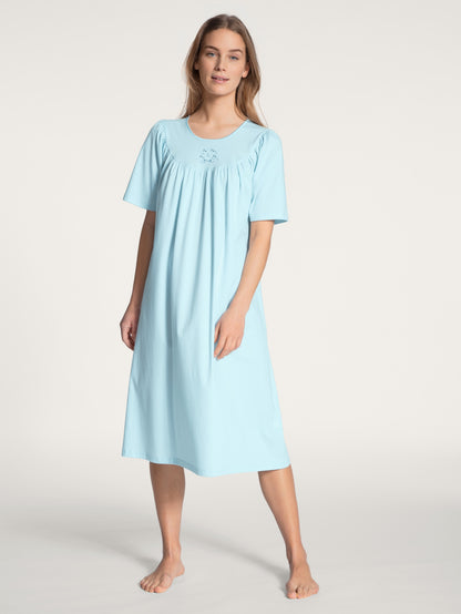 Calida Soft Cotton 34000 Hellblau, Nattlinne kort ärm 