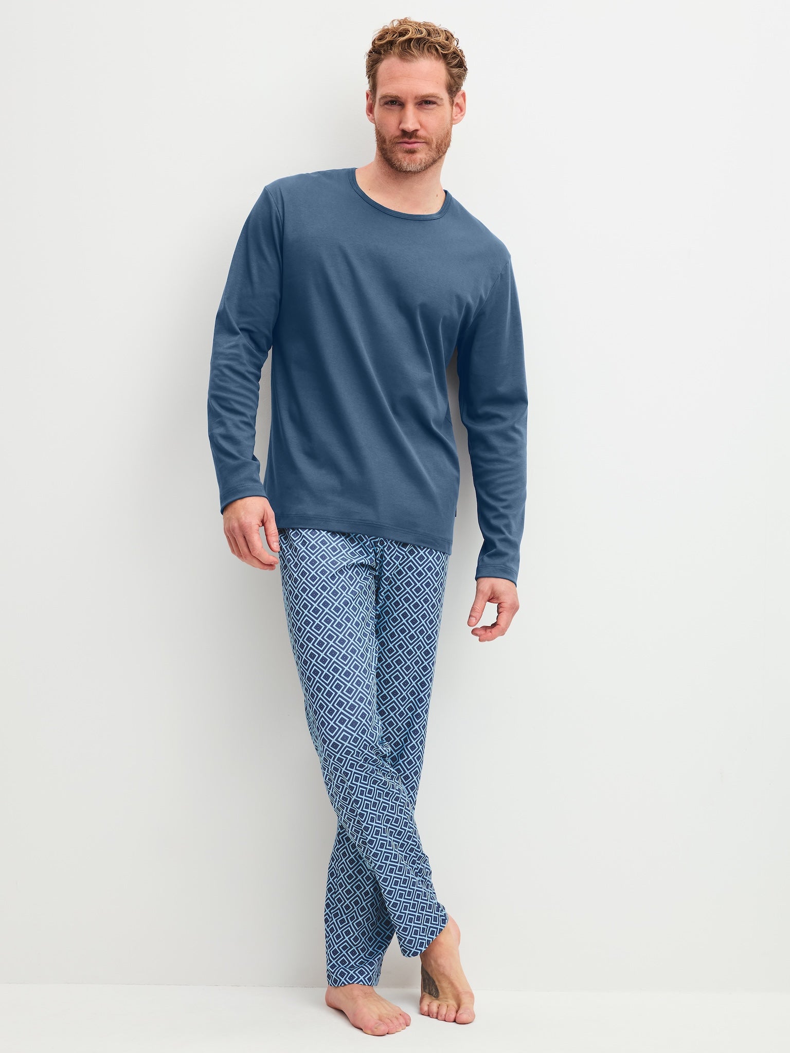 Calida Pyjamas Herr Relax Streamline 46382 Atlantic Blue