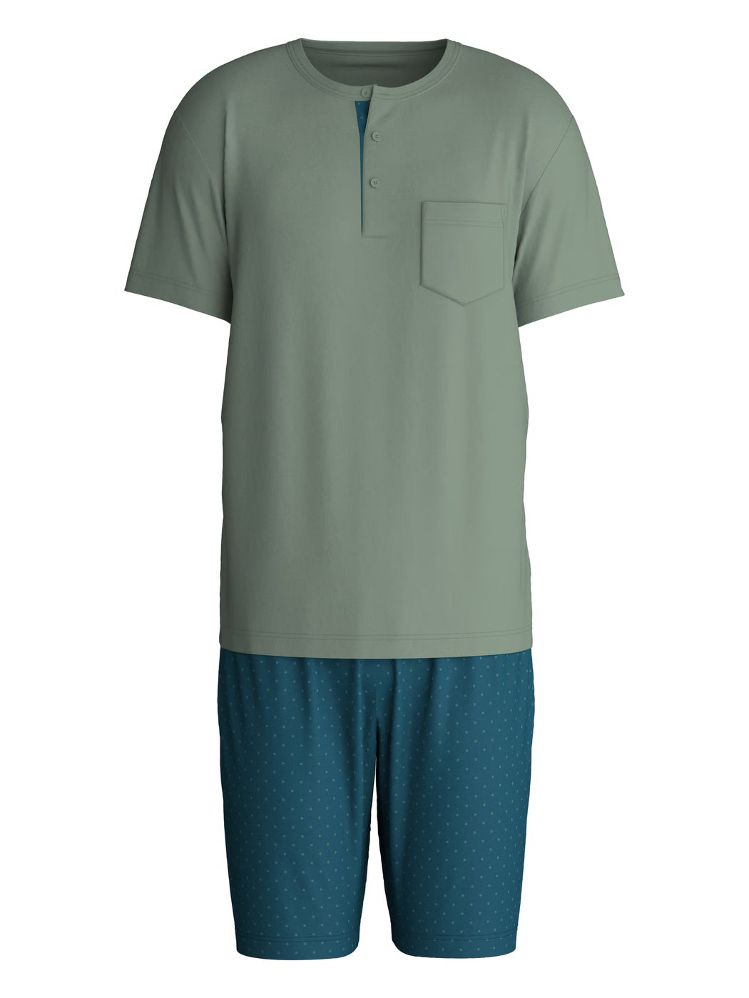 Calida Pyjamas Herr Relax Imprint 47287 Laurel Green