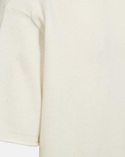Ivory merinoulls‑Tröja med renskura kanter och mjuk struktur för elegant basstil.