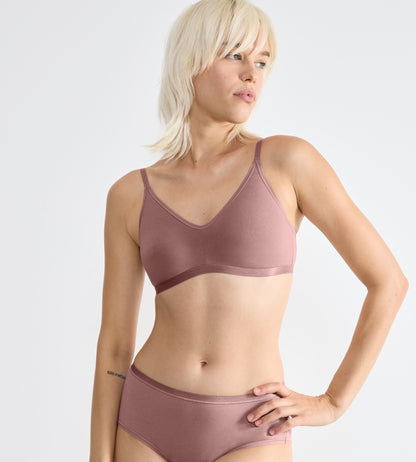 Daily Cotton Soft Bra i borstad ekologisk bomull med mjuk V‑ringning