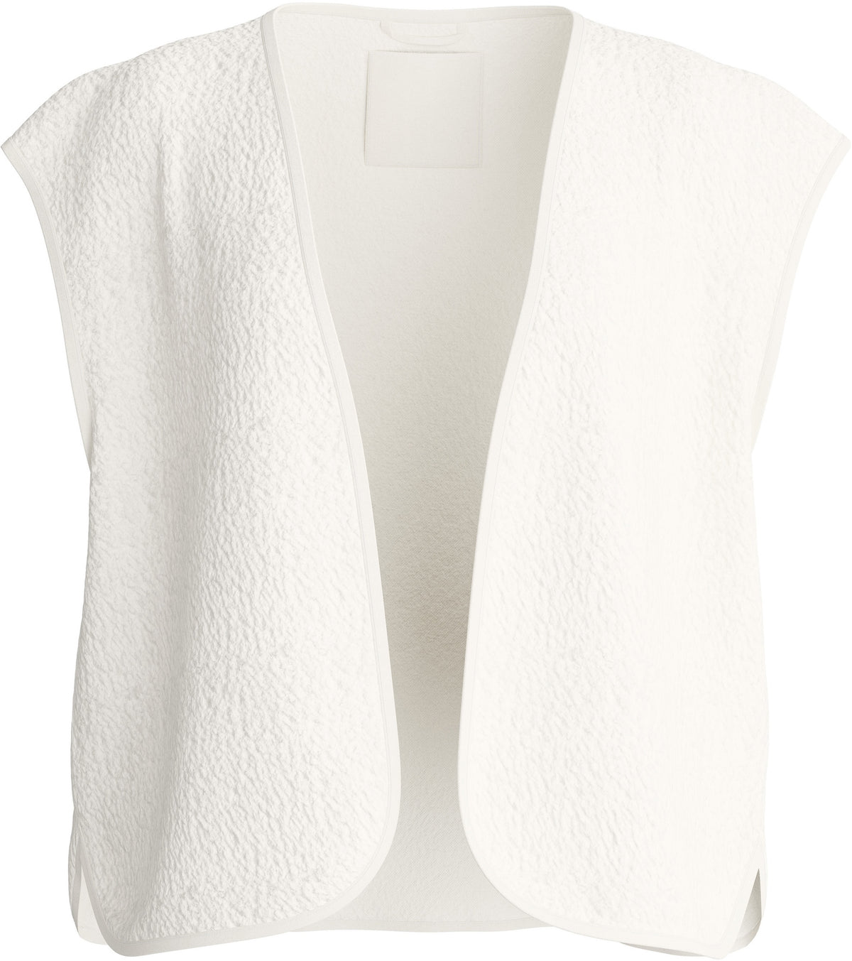 Fluffig ALPINE LW‑väst med ren silhuett och modern textur för elegant vardagskomfort.