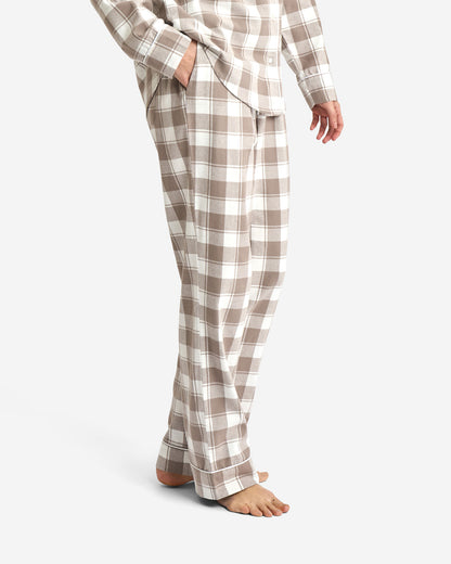 Rutiga pyjamasbyxor i ekologisk bomull med elastisk midja och dragsko för mjuk, avslappnad komfort.