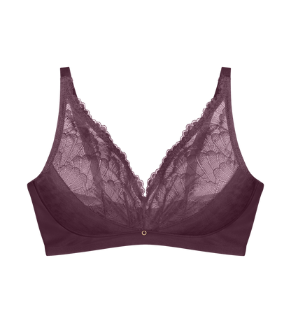Stretchspets‑bralette med funktionellt foder och gyllene detaljer för romantisk, naturlig komfort.